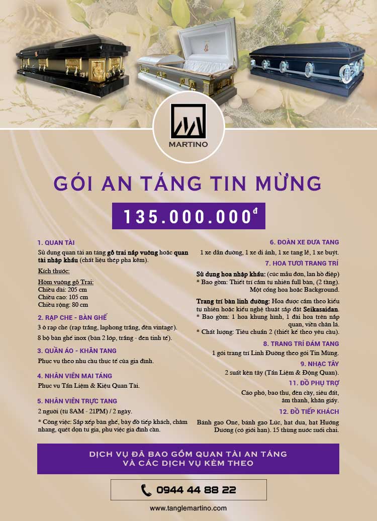 Bảng giá mai táng trọn gói