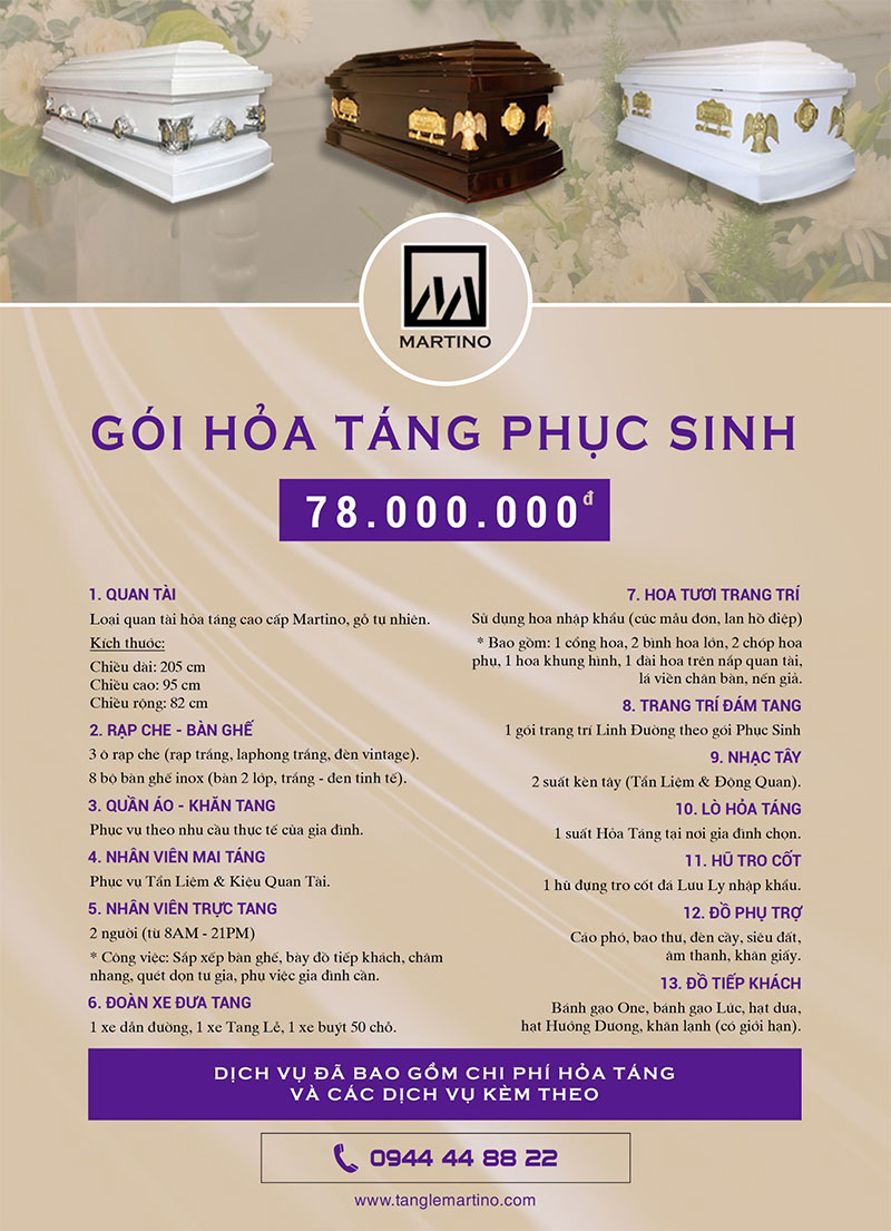 Bảng giá mai táng trọn gói