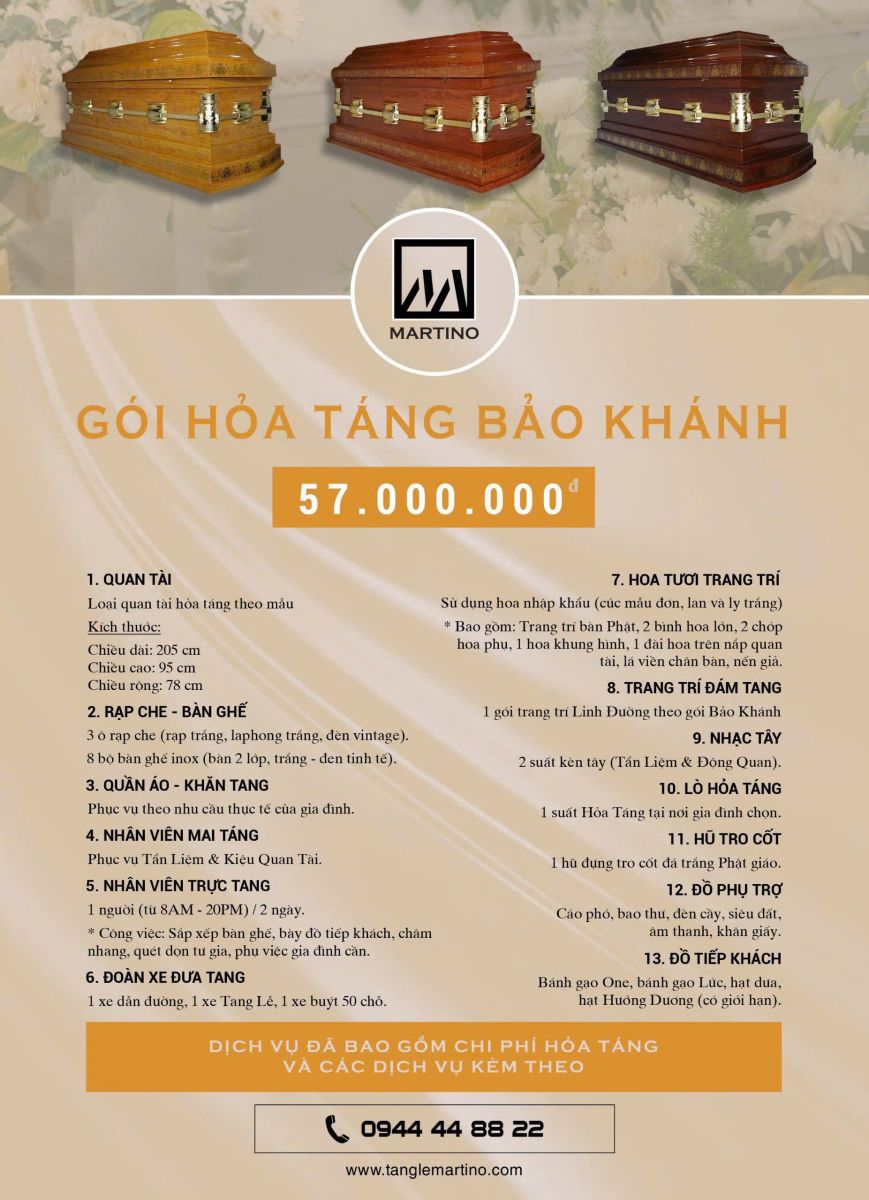 Hỏa táng Phật giáo gói Bảo Khánh