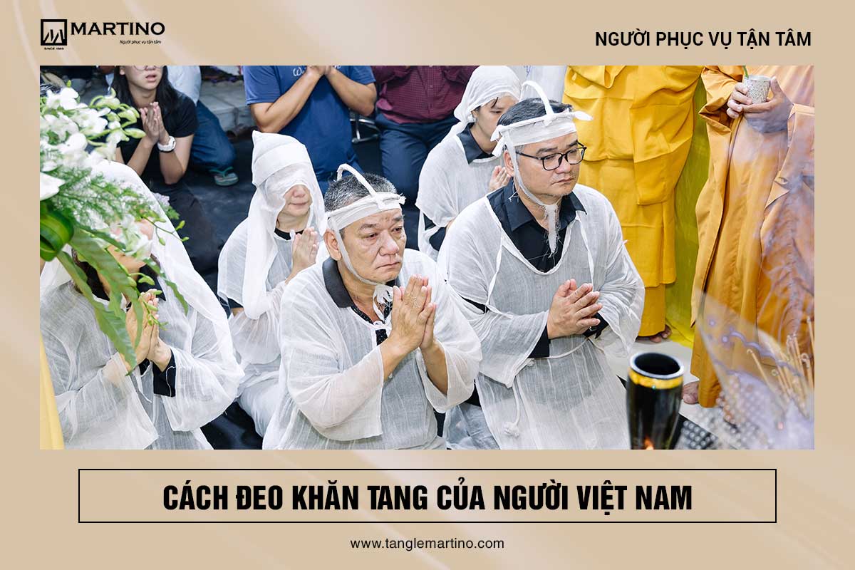 Cách đeo khăn tang của người Việt Nam