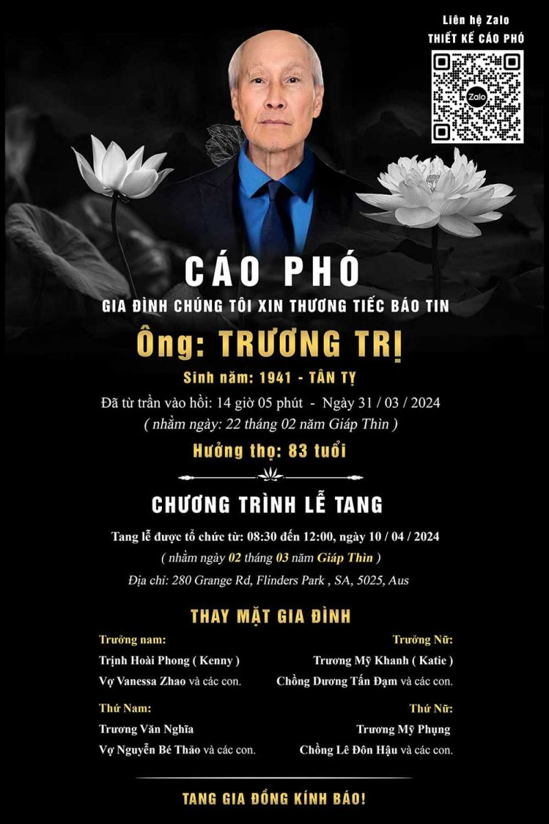 Làm Cáo phó tang lễ