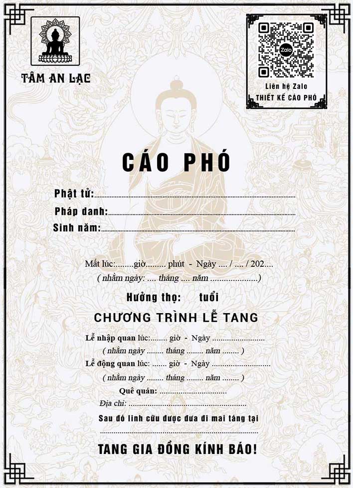 Làm Cáo phó tang lễ Phật giáo