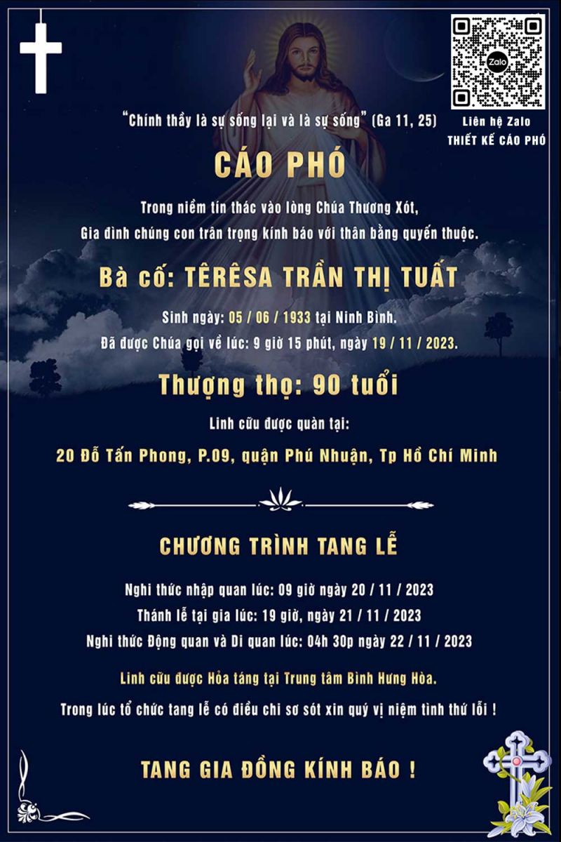 Làm viết cáo phó tang lễ