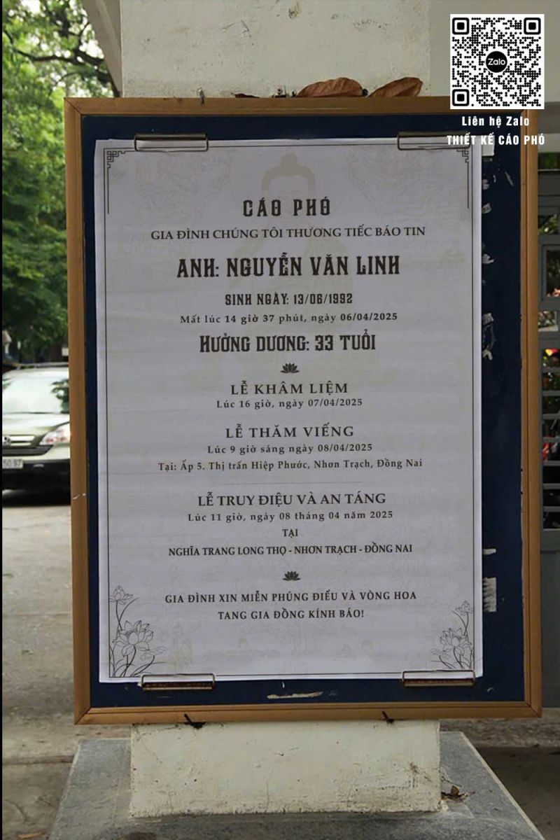 Làm Cáo phó tang lễ