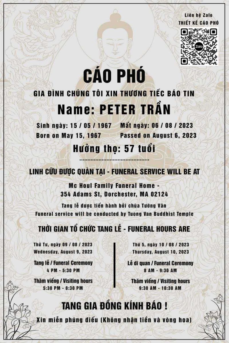Làm Cáo phó tang lễ
