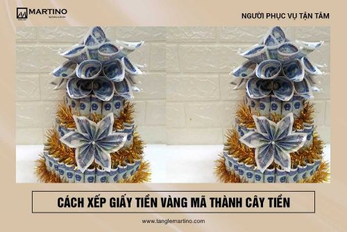 Xếp giấy tiền vàng mã thành cây tiền đẹp