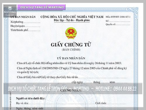 Các vấn đề liên quan đến giấy chứng tử 