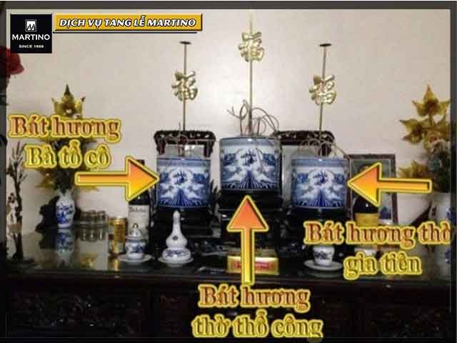 Hướng dẫn bày bát hương trên bàn thờ
