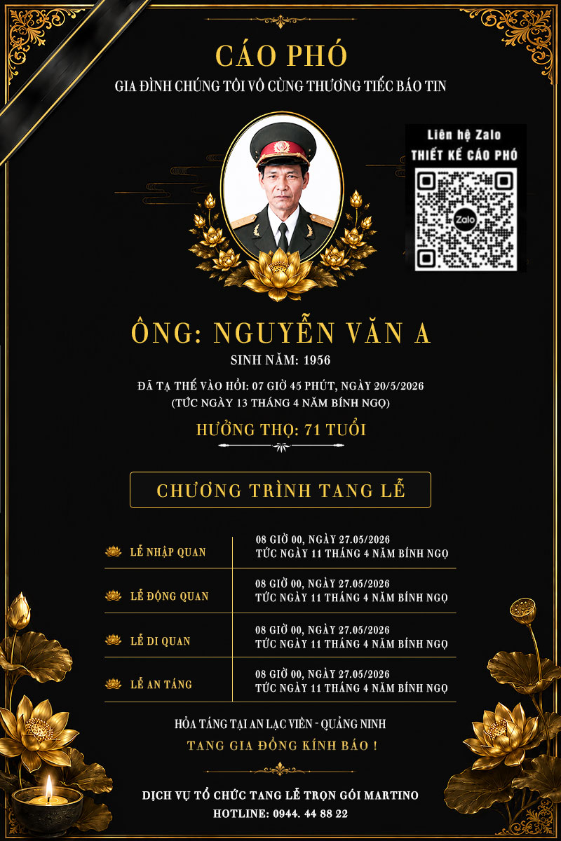 Mẫu cáo phó tang lễ đẹp nhất