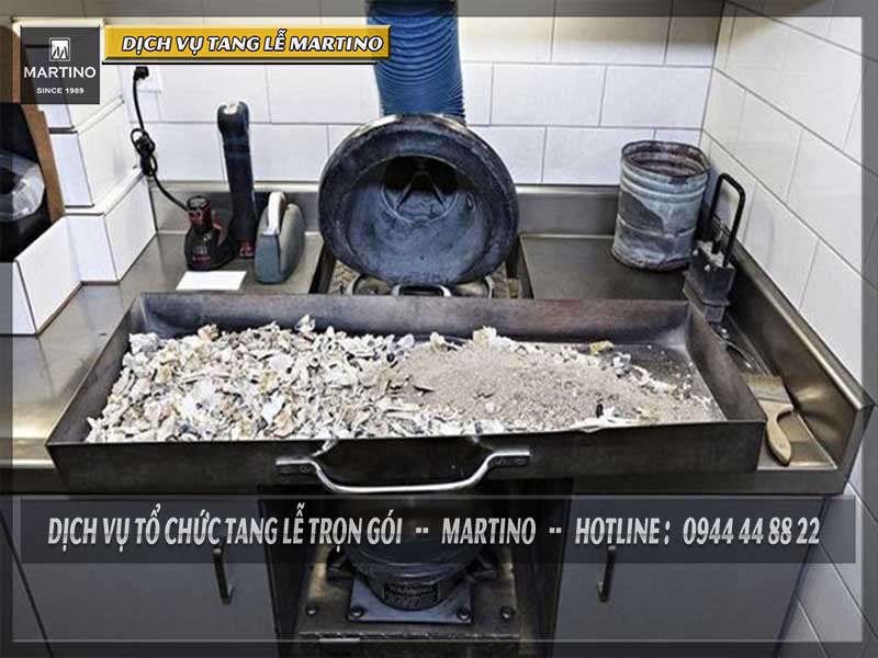 Phần tro thu được kết thúc quy trình hỏa táng